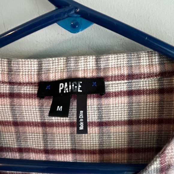 Paige Womens Plaid Ruffle Long Sleeve Button Down Blouse Soft Fairy CottageCore - Picture 4 of 11